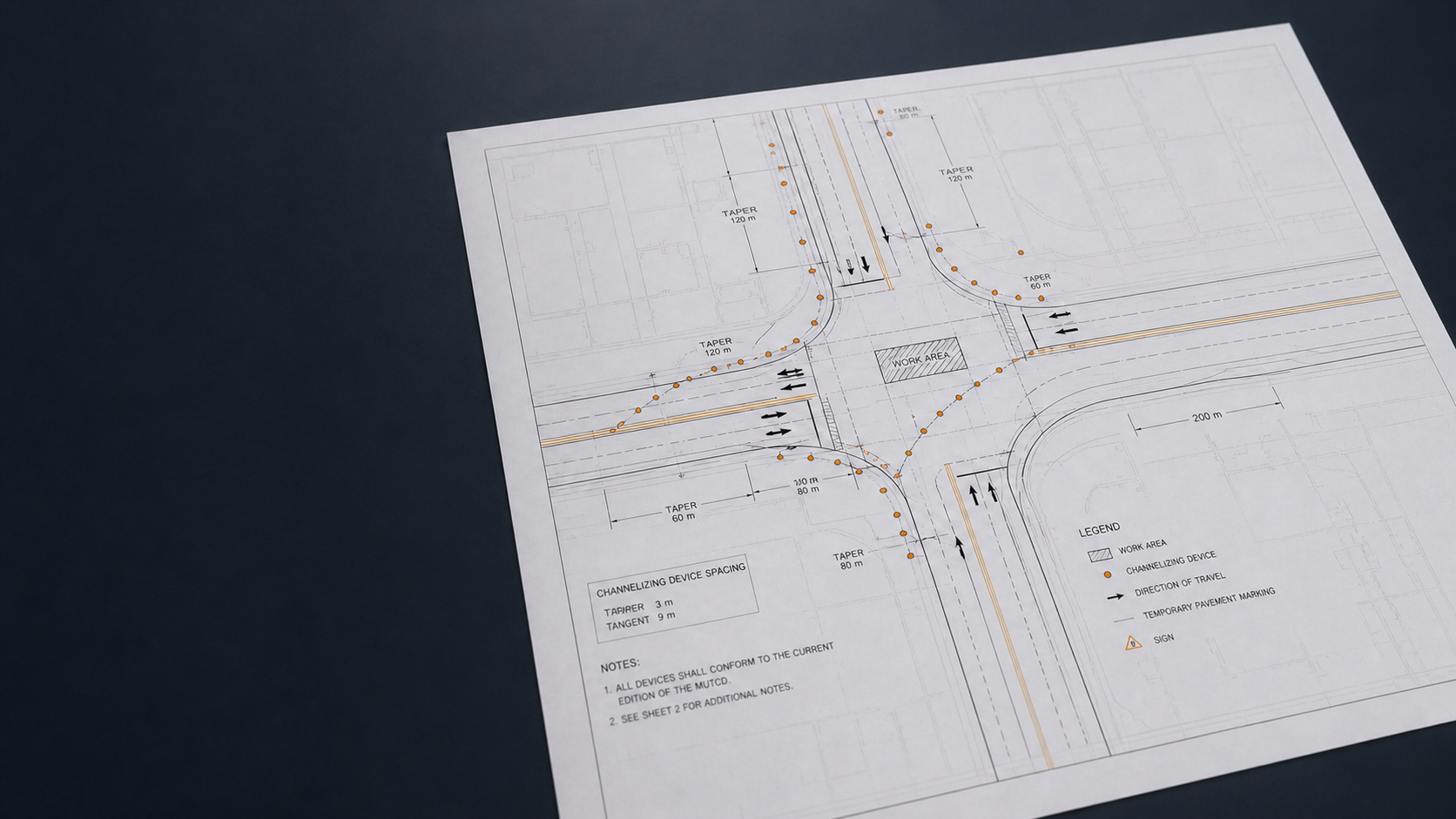 Illustrative traffic control plan design preview